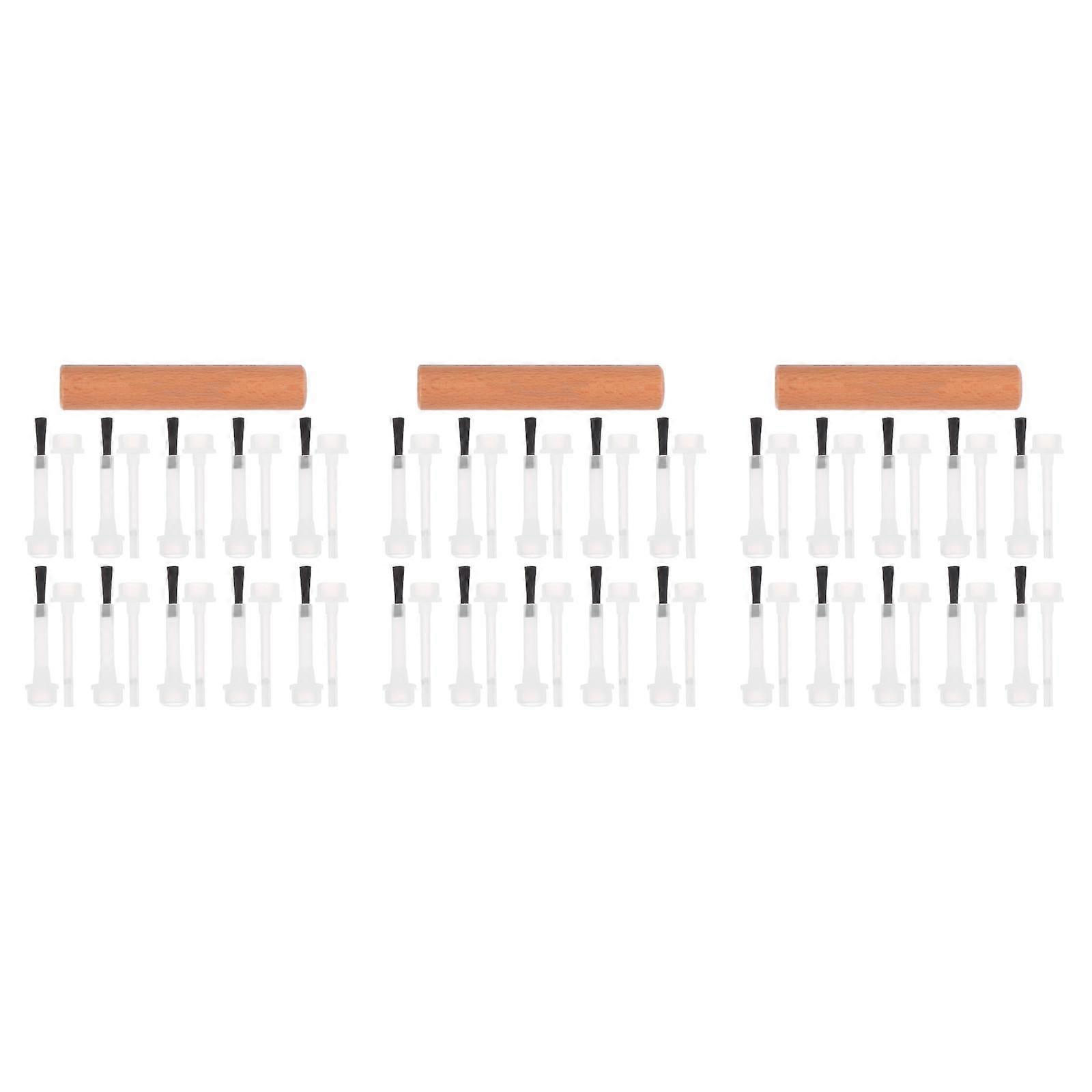 Nail Art Brush Set with Replaceable Heads for with Transparent Handle