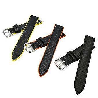 20mm Silicone Watch Band for Men, Sweat Proof Rubber Strap with Secure Pin Buckle, Orange Black