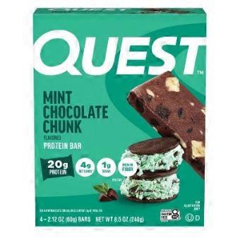 Quest Protein Bar Pack, Mint Chocolate Chunk, 4 Ea