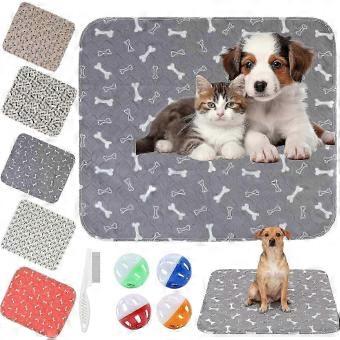 Reusable Washable Dog Pee Pad, Leak & Odor Proof, Non-Slip, Absorbent, Easy Clean, Gray, 12x12 In, 2 Pack