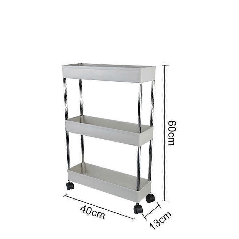 3-Tier Rolling PP Kitchen Cart