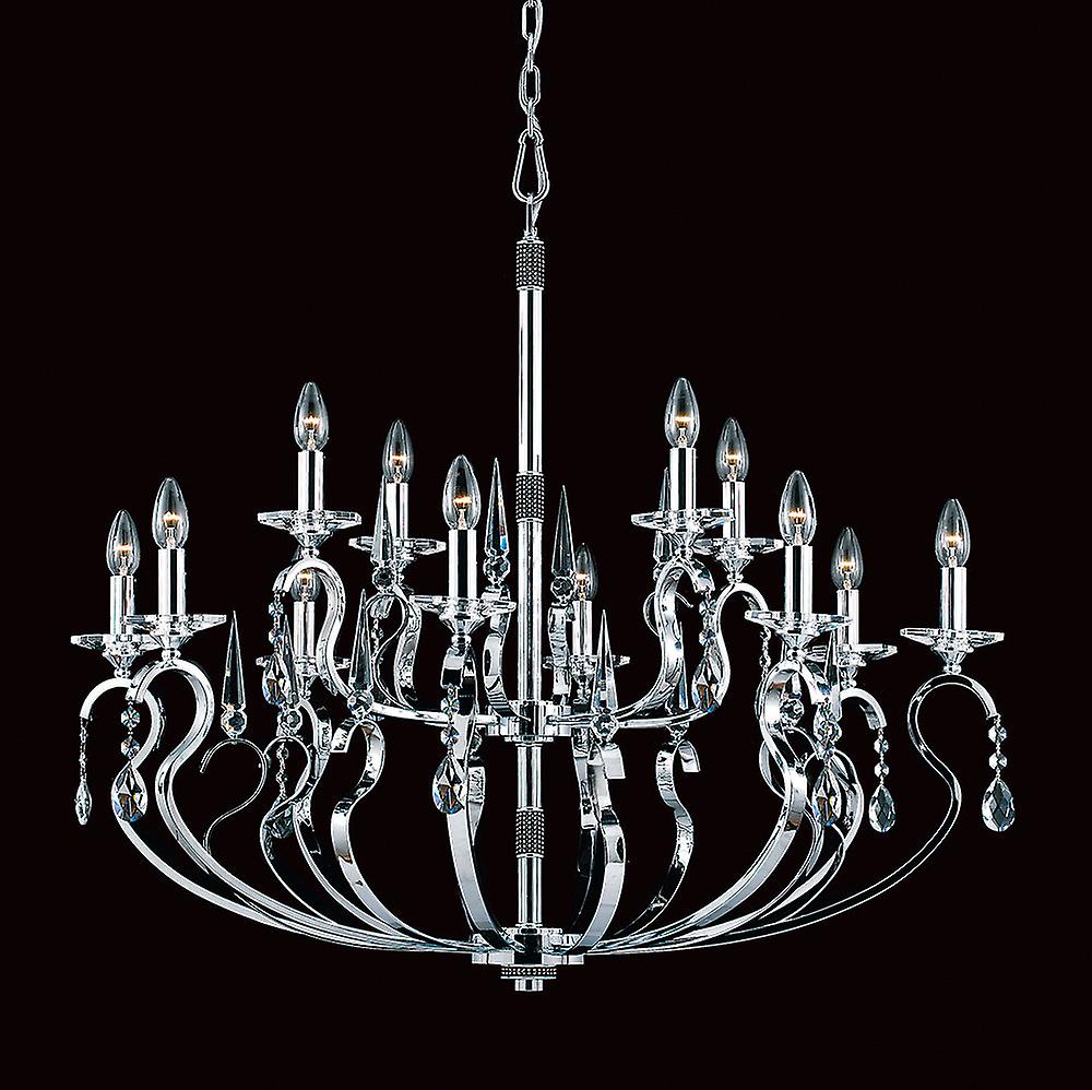 Rhinestone Crystal Chrome 12 Arm Chandelier
