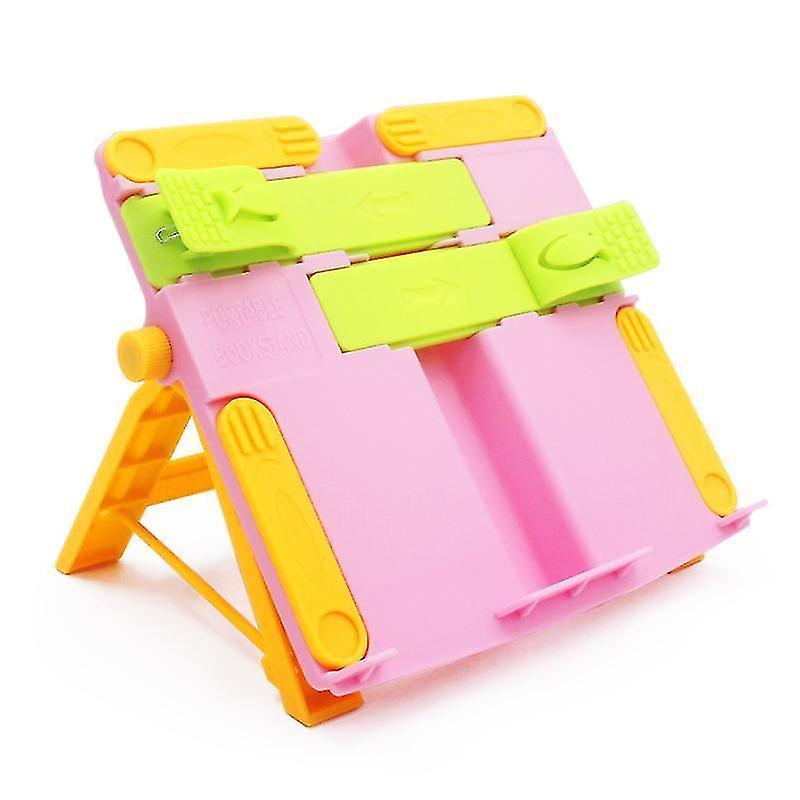 Pink Adjustable Foldable Book Holder Shelf For Correct Sitting Posture