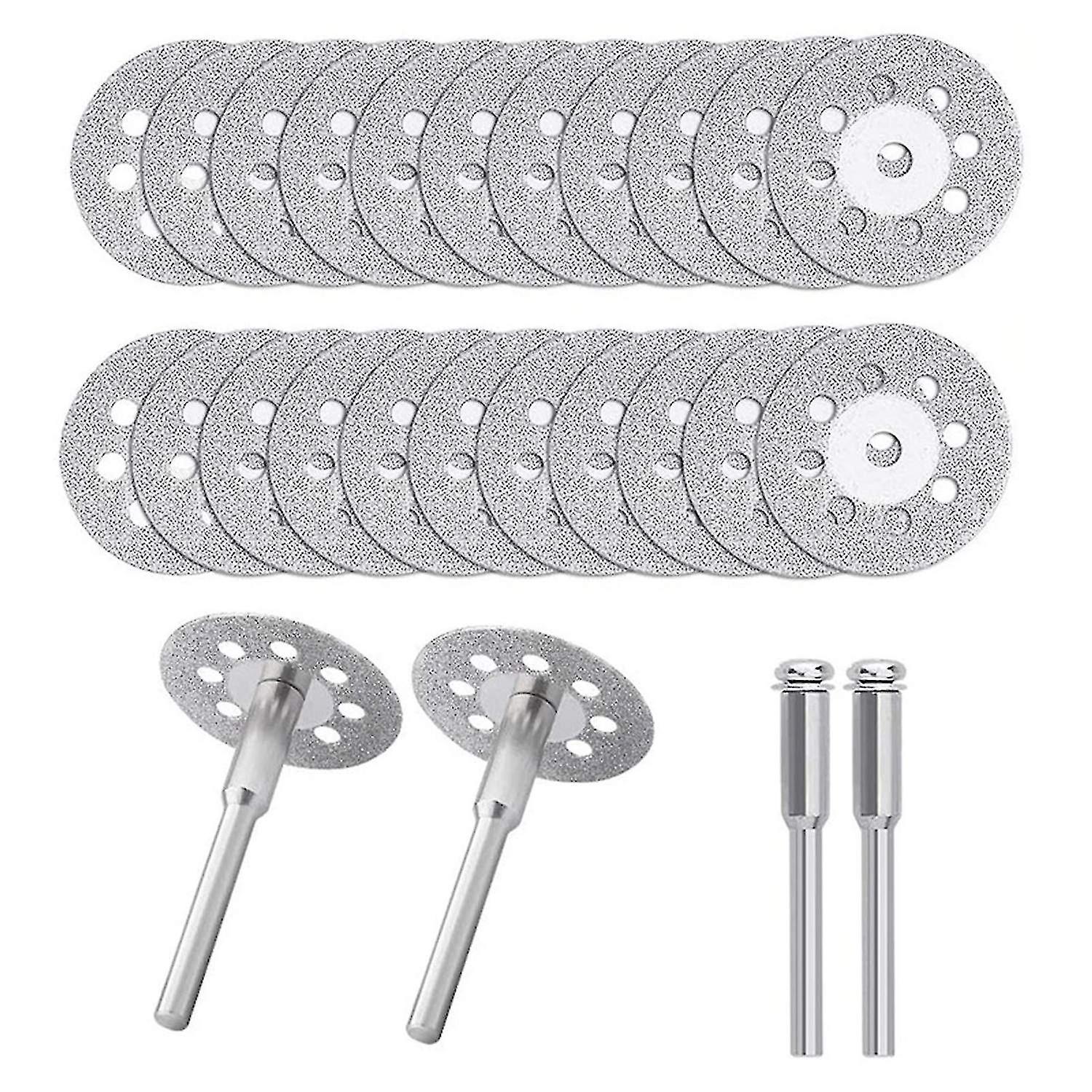 24pcs Diamond Cutting Wheels 22mm Diameter Cut Off Discs 4pcs 3mm Mandrels Replacement For Dremel Ro