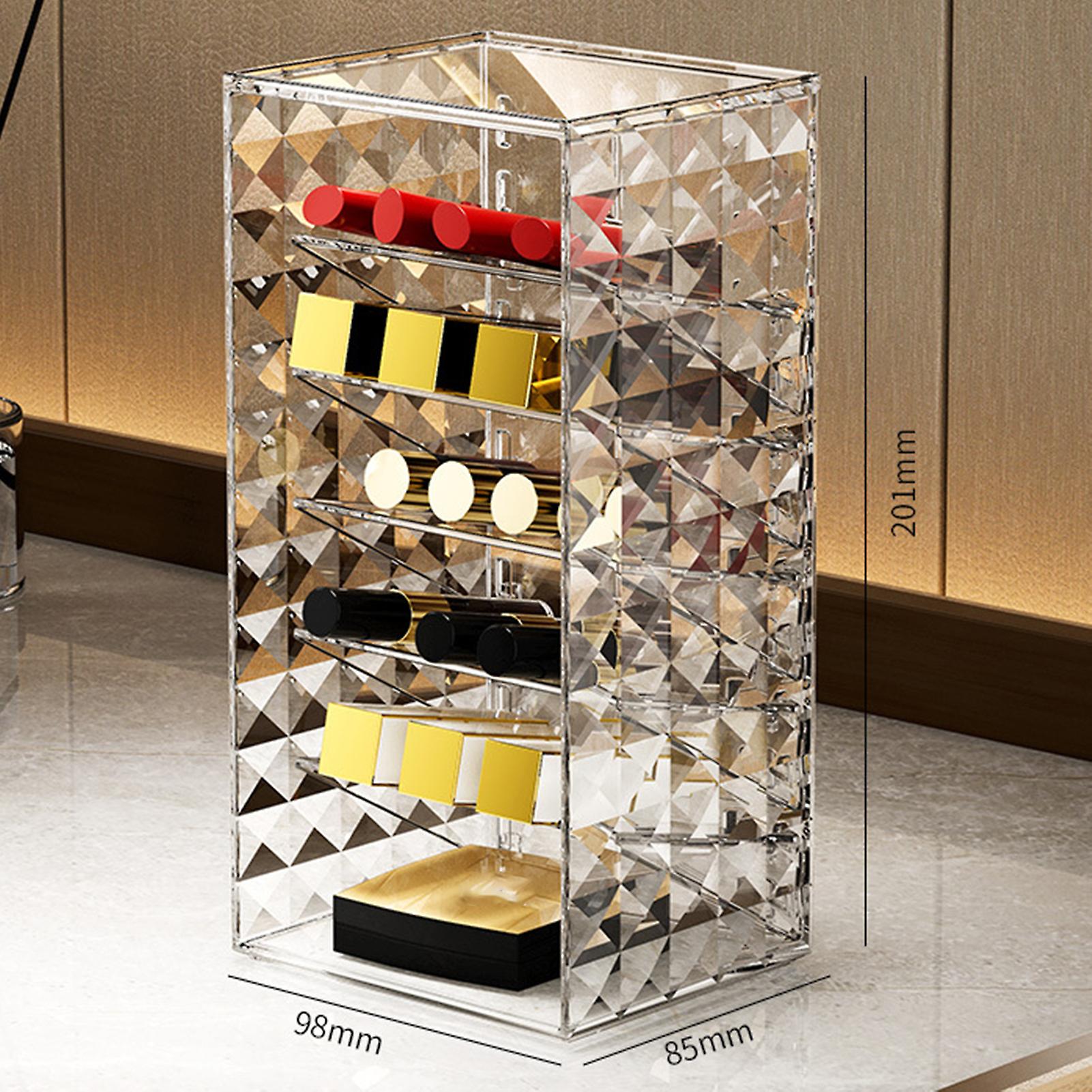 Clear Makeup Palette Organizer Divided Sections Stand Rack