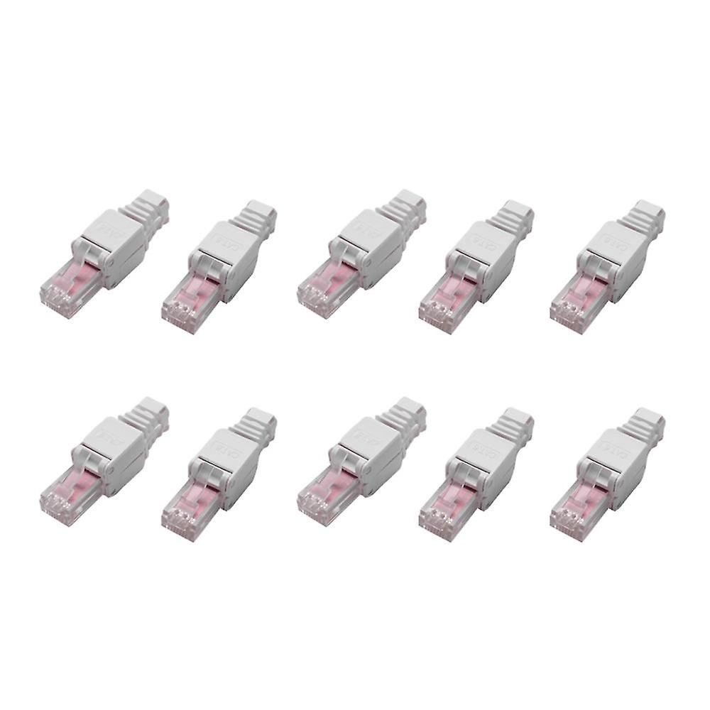 10 X Network Connectors Tool-free Rj45 Cat6 Lan Utp Cable Plug