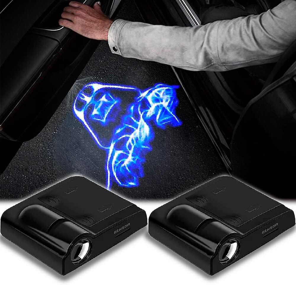 2pcs for Vader 3D Magnetic Car Door Step LED Welcome Logo Shadow Ghost Light Projector Lamp fits All Car Models (Star Wars Darth Vader)