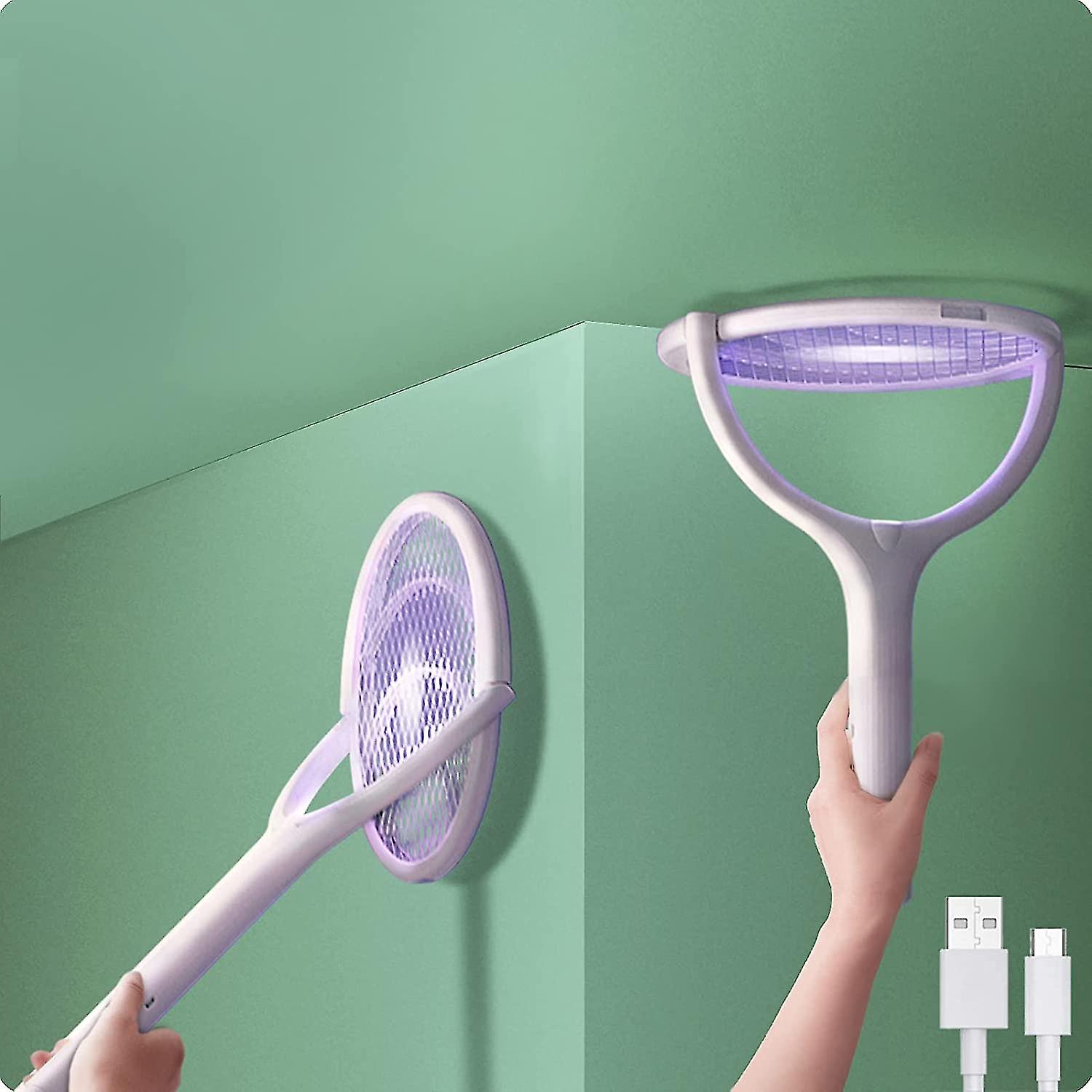 Rotating Head Rechargeable Electric Fly Swatter Fly Zapper