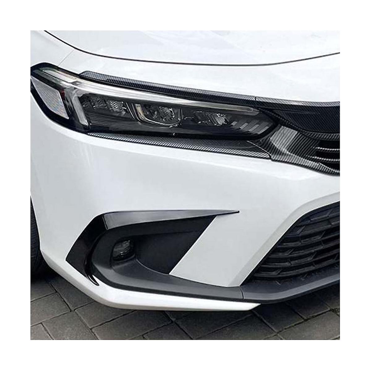 Car Front Bumper Splitter Spoiler Fog Light Canard for 11Th Generation 2021+ Carbon Fiber Pattern