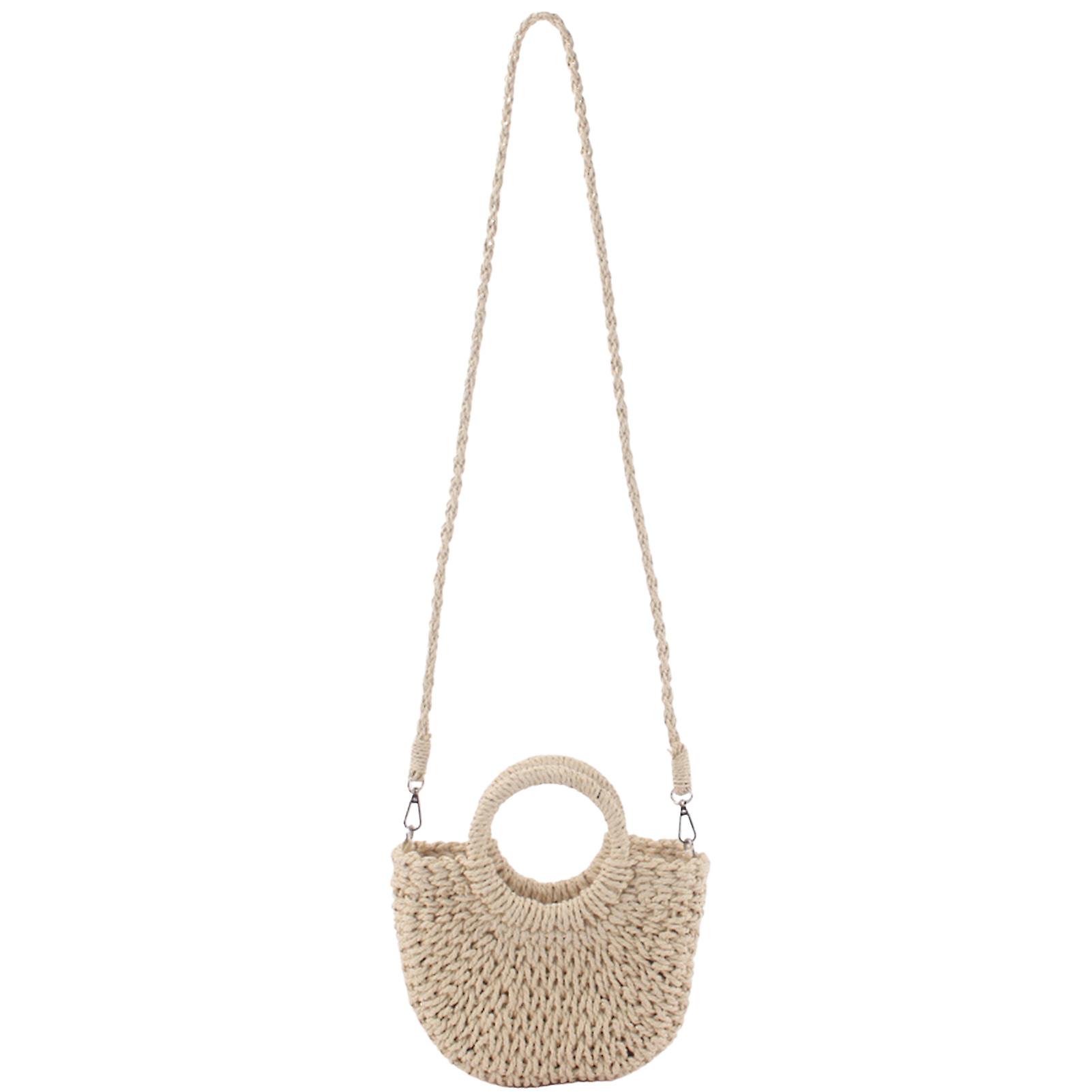 Natural Retro Straw Handbags Summer Beach Weave Rattan Shoulder Bags