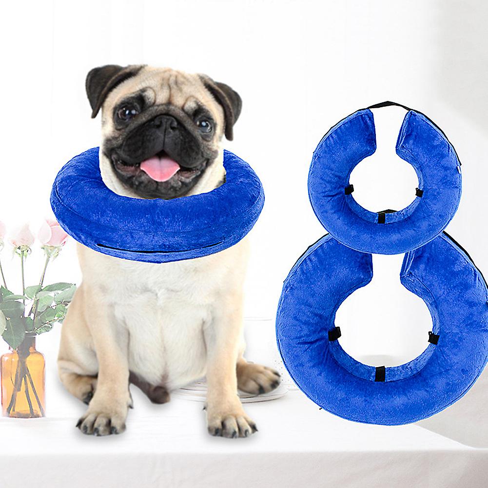Adjustable PVC Inflatable Pet Collar with Hook & Loop Fastener XS-L