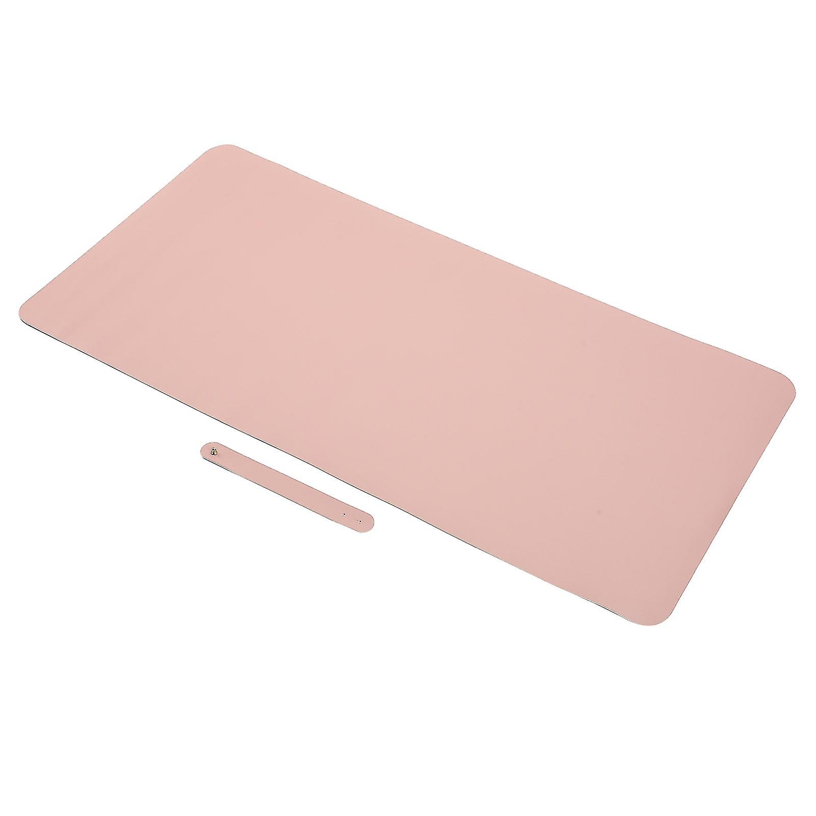 Doppelseitige Tischmatte Multifunktionales wasserdichtes Leder-Schreibtisch-Mauspad (Rosa Silber)