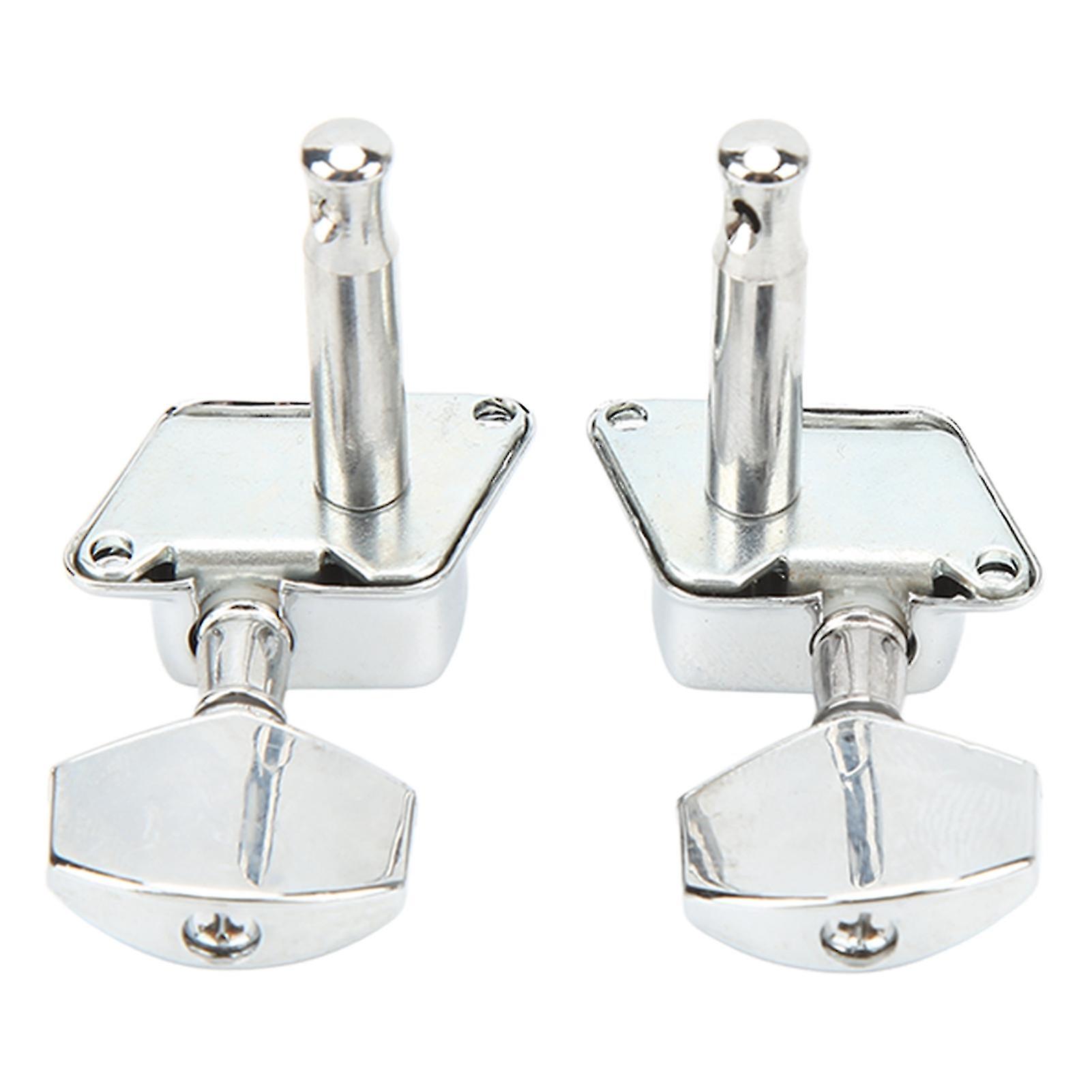 Silver Semi Closed Guitar String Tuning Peg 3R3L Bevel Angle Rectangular Head Guitar Semiclosed Locking Tuners 