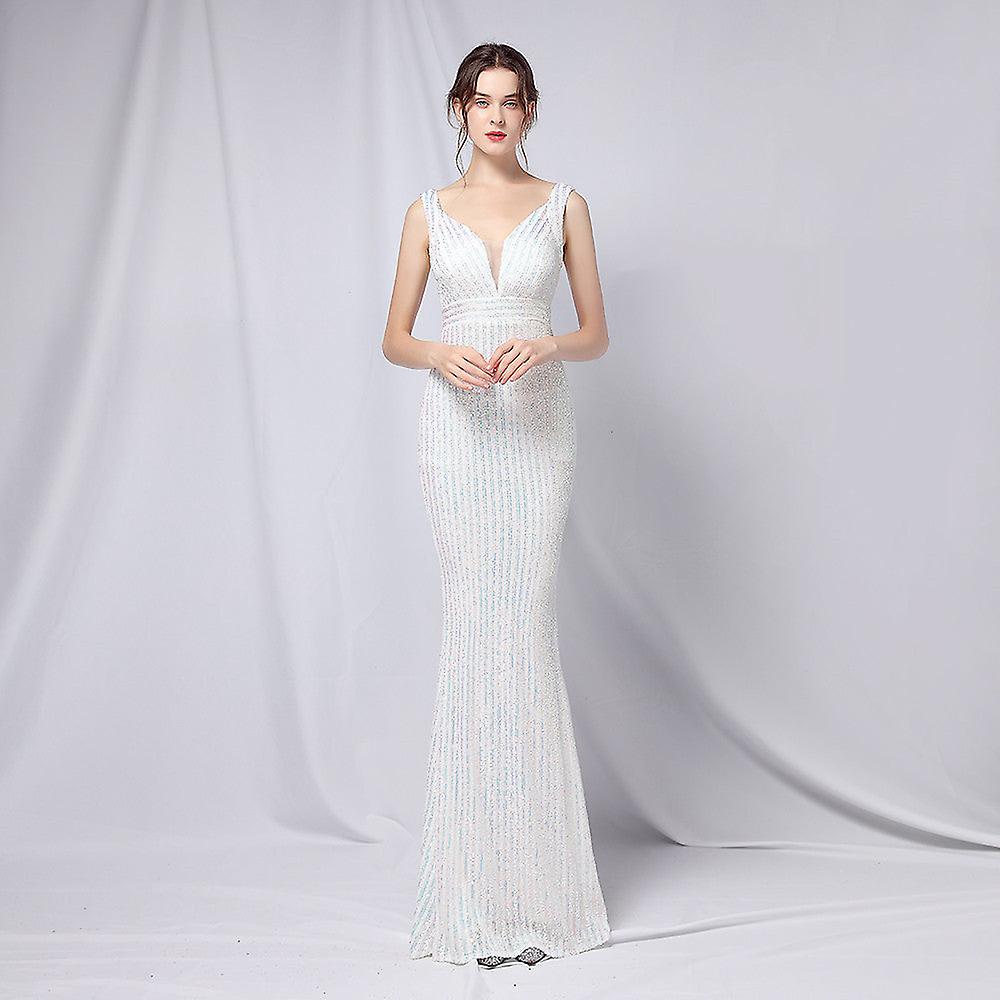 Nouvelle robe longue en queue de poisson à paillettes