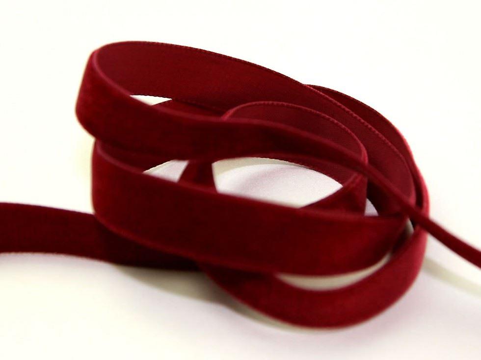 Mini rouleau de ruban de velours Berisfords de 16 mm 5 m 9424 Vin - par rouleau de 5 mètres