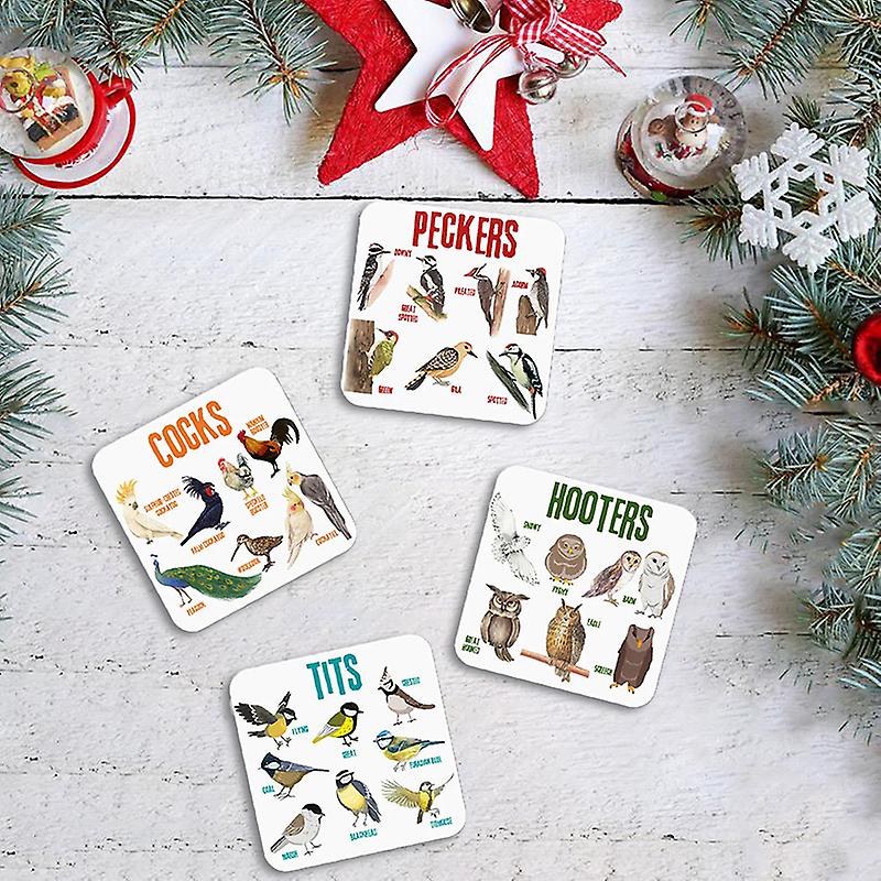 Bird Coasters Funny Bird Pun Coasters Eco-friendly Absorbent Decorative Coasters