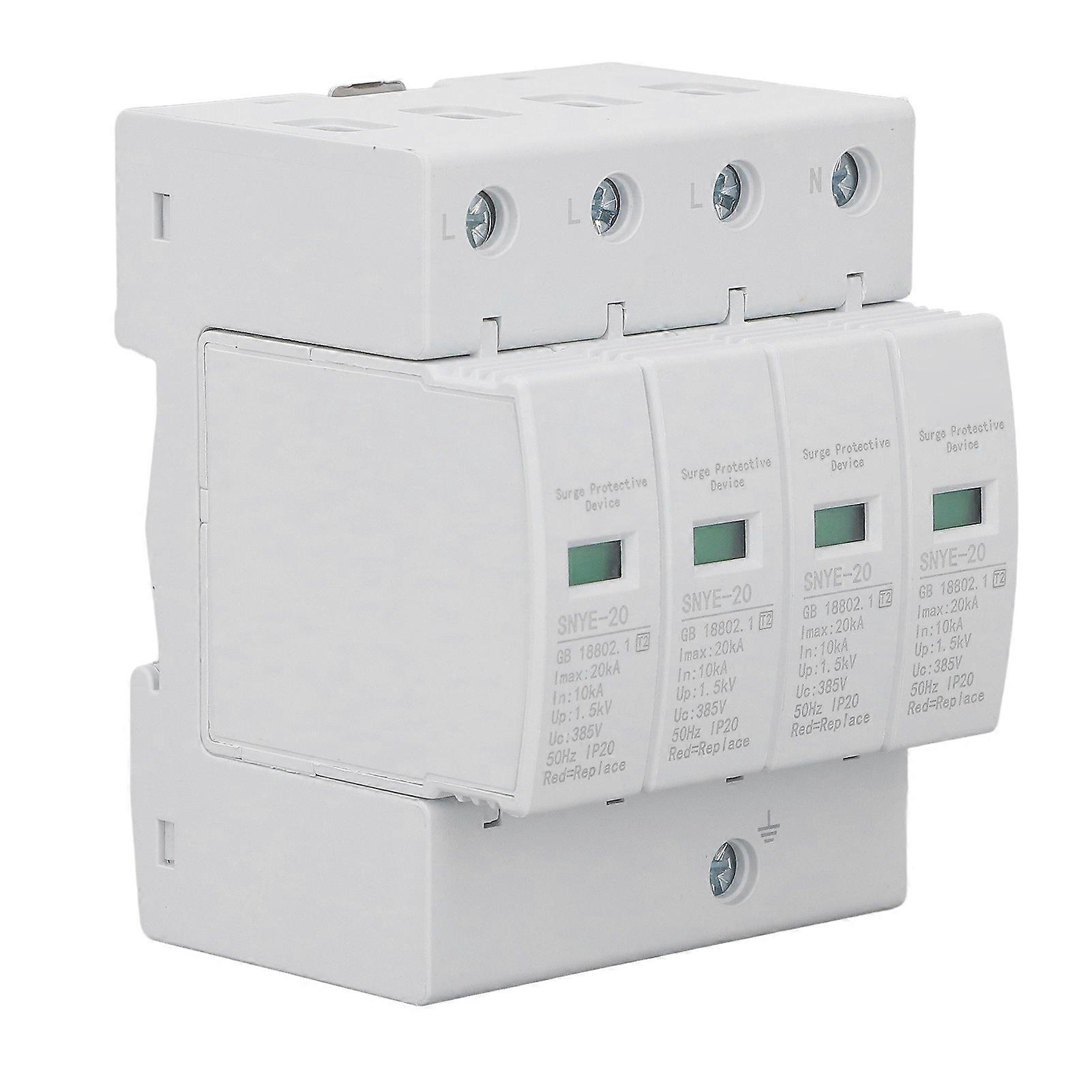 Rankomu Surge Protector Surge Protector 20KA Surge Protective Device, Quick Response House Voltage Protector, 4P, 385V, Strong Carrying Capacity
