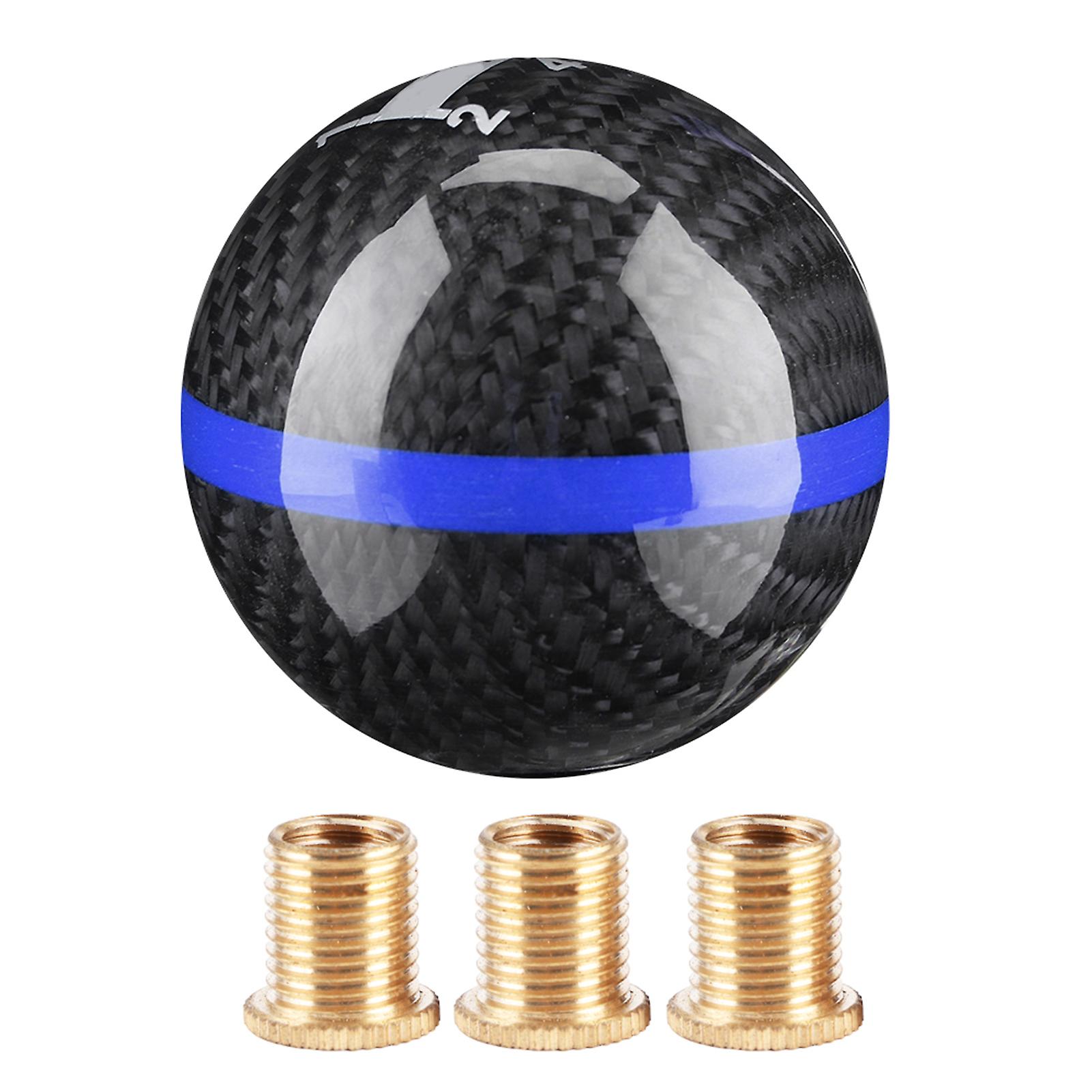 Universal Carbon Fiber 6 Speed Manual Shift Knob Μαύρο με μπλε γραμμή