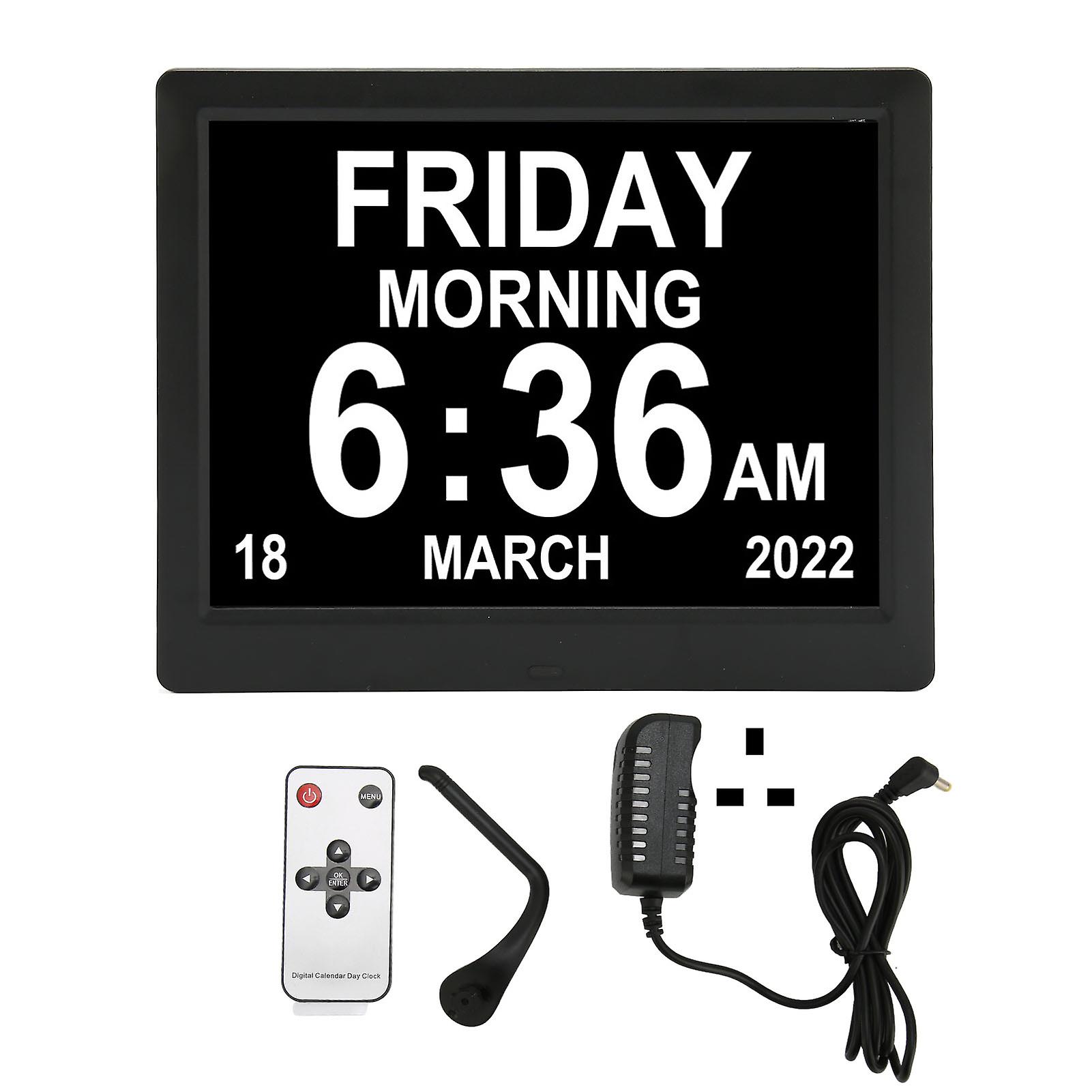 8.7inch Digital Day Calendar Clock Auto Dimming Large Display Medication Reminders Dementia Calendar Clocks 110‑240V
