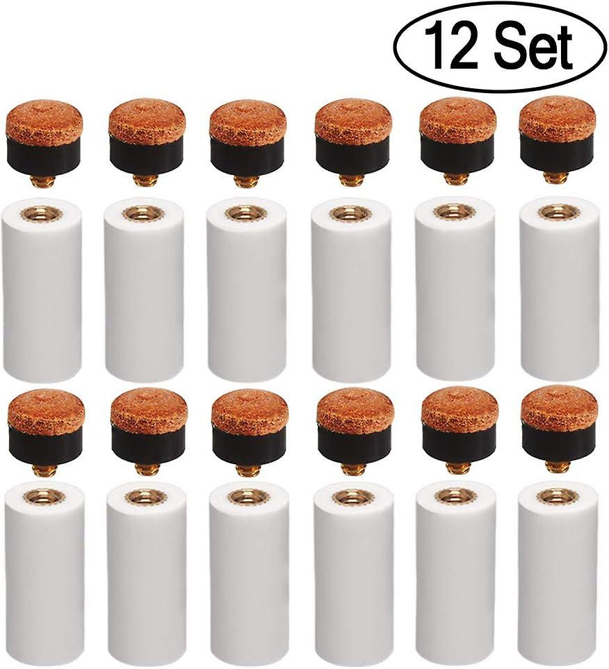 12mm Rigid Billiard Cue Tips Brass Screw-in Replacement Tips with