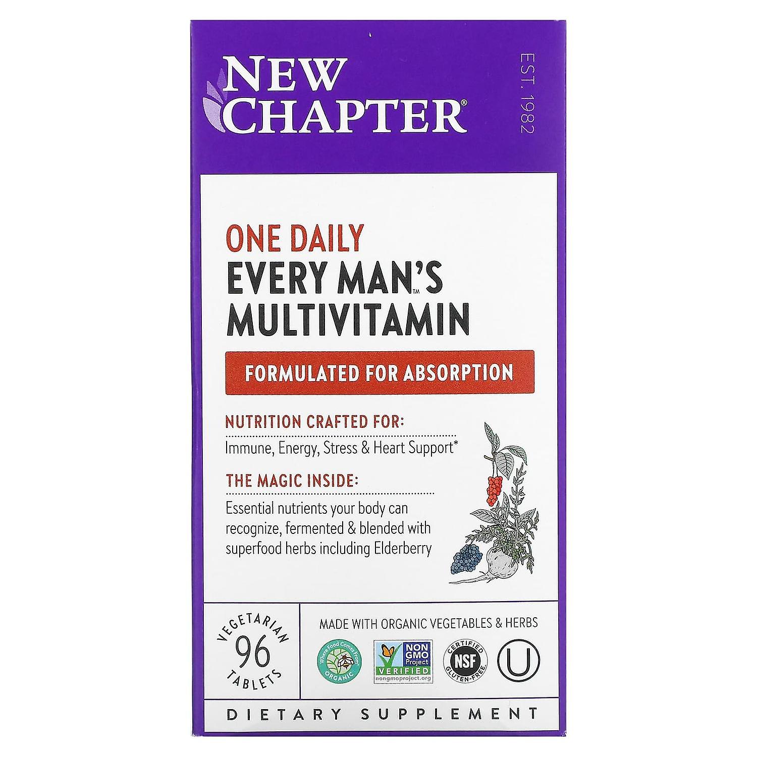 New Chapter, Every Man's One Daily Multivitamin, 96 Vegetarian Tablets