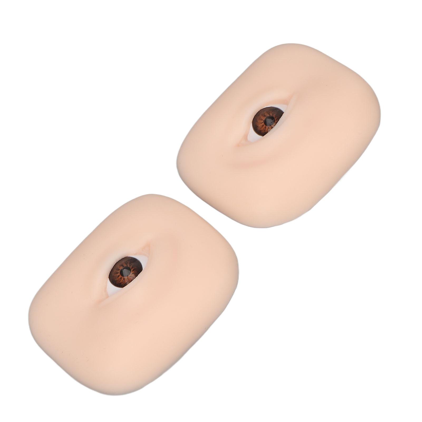 1 Pair 3D Tattoo Practice Eye Silicone Microblading Makeup Practice Fake Eye For Eyebrows 