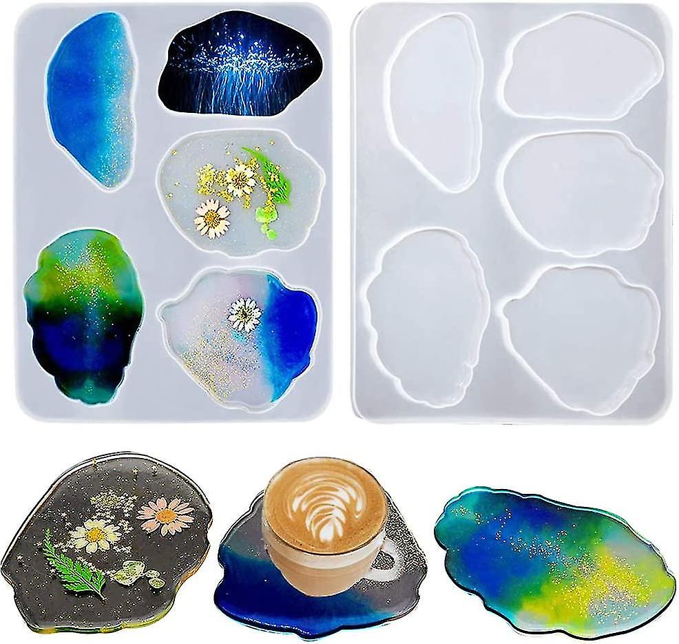 3d Upgraded Version Agate Coaster Resin Moulds Silicone Epoxy Casting Molds Gift