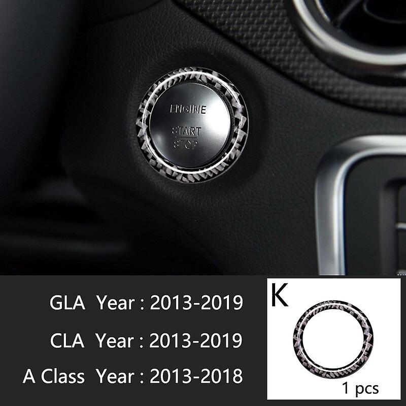 Car Interior Carbon Fiber For Mercedes A GLA CLA Class W176 X156 C117 Car Interior Gearshift AC CD Panel Door Armrest Cover Trim Accessories Vehicle D