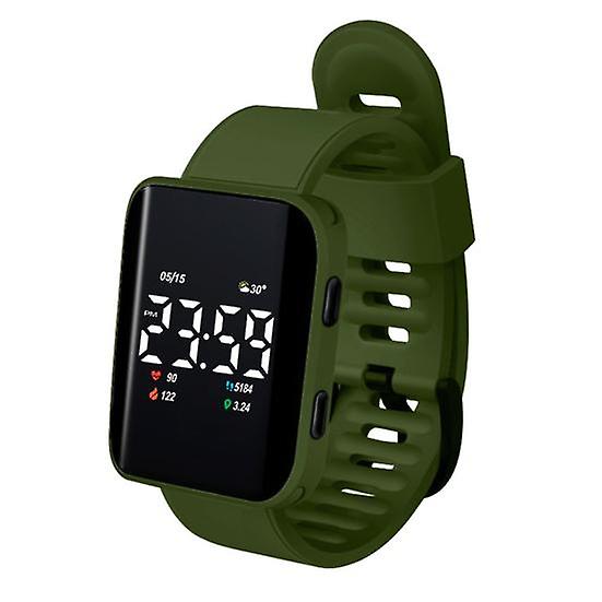 Casual Digital Sport Watches LED Digital Display Large Square Dial Ergonomic Design Silicone Wristband Watch