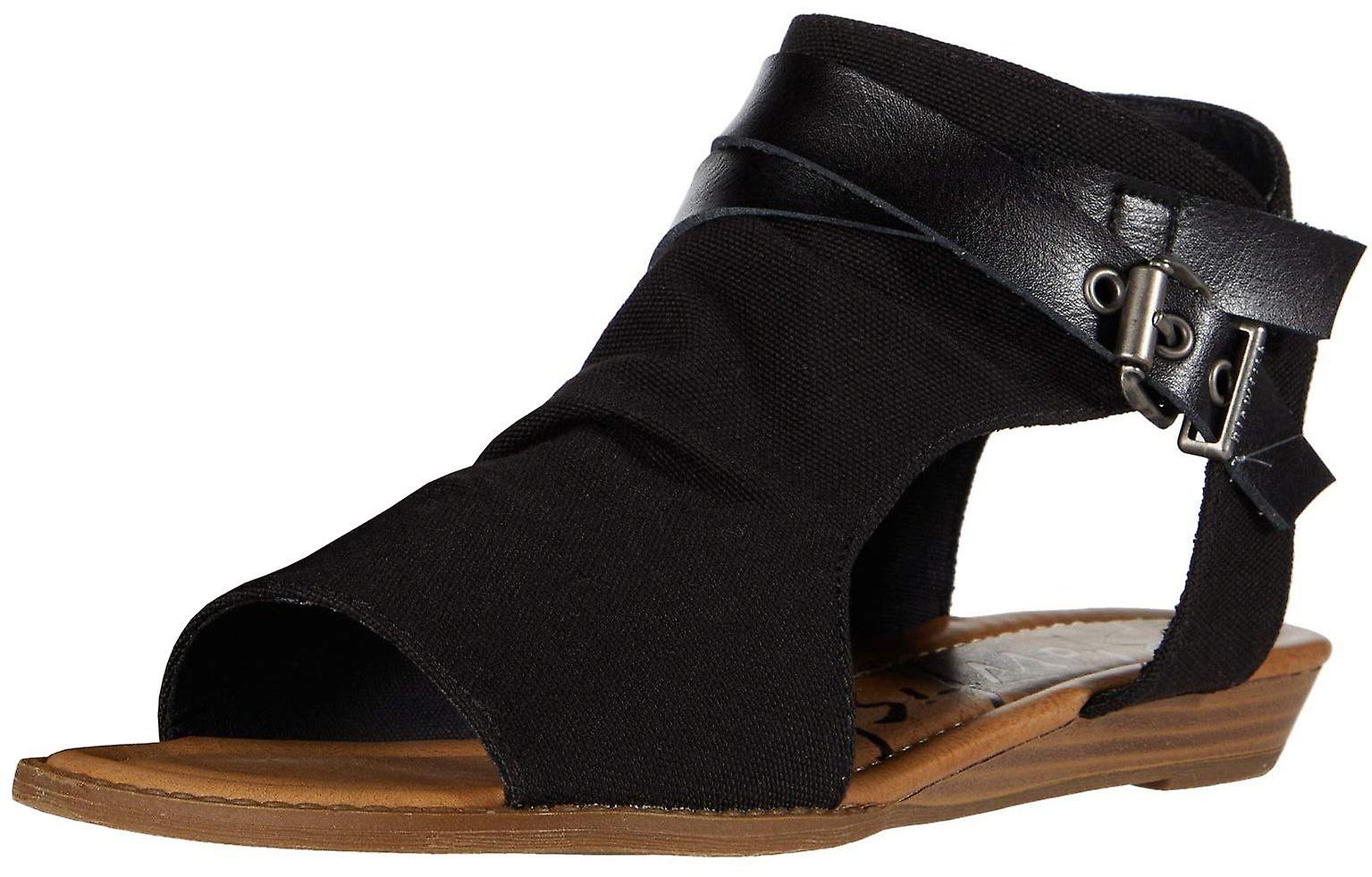 Blowfish Balla Solid Black Womens Side Zip Sandals Shoes