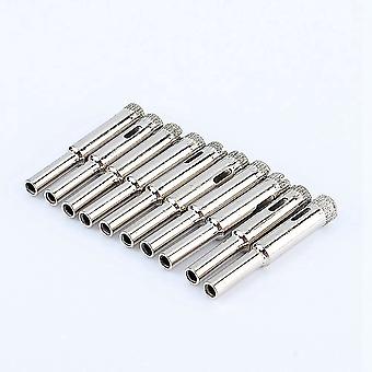 10pcs Diamond Coated Drill Bits Set, 8mm Hole Saw for Marble, Glass, Tile & Ceramic Cutting - High Precision Tool Kit for DIY Projects