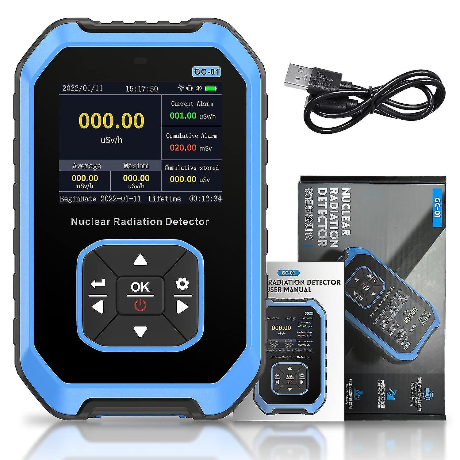 Geiger Counter Nuclear Radiation Detector - Radiation Dosimeter with LCD Display, Portable Handheld