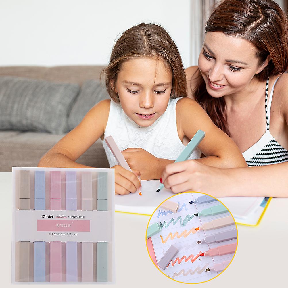 6 Pieces Highlighter Marker Pens Set Hand Account Highlighter for Student Color Painting Sketch Art Chisel Tip Highlighter
