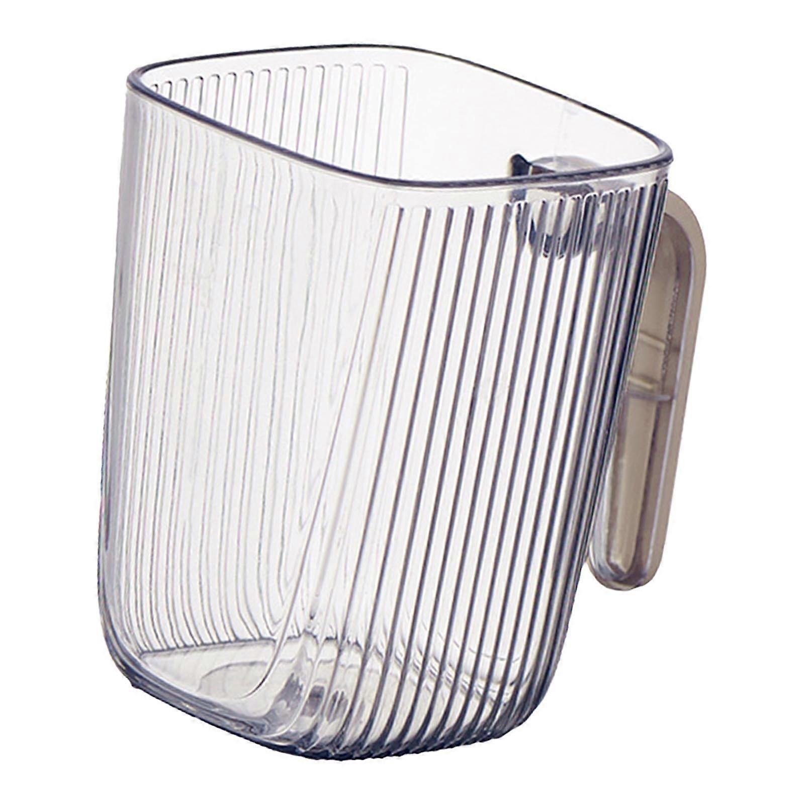 كوب تنظيف الأسنان بالفرشاة واضح سميك PET ABS لدغ خال مع مقبض غسول الفم القدح للحمام