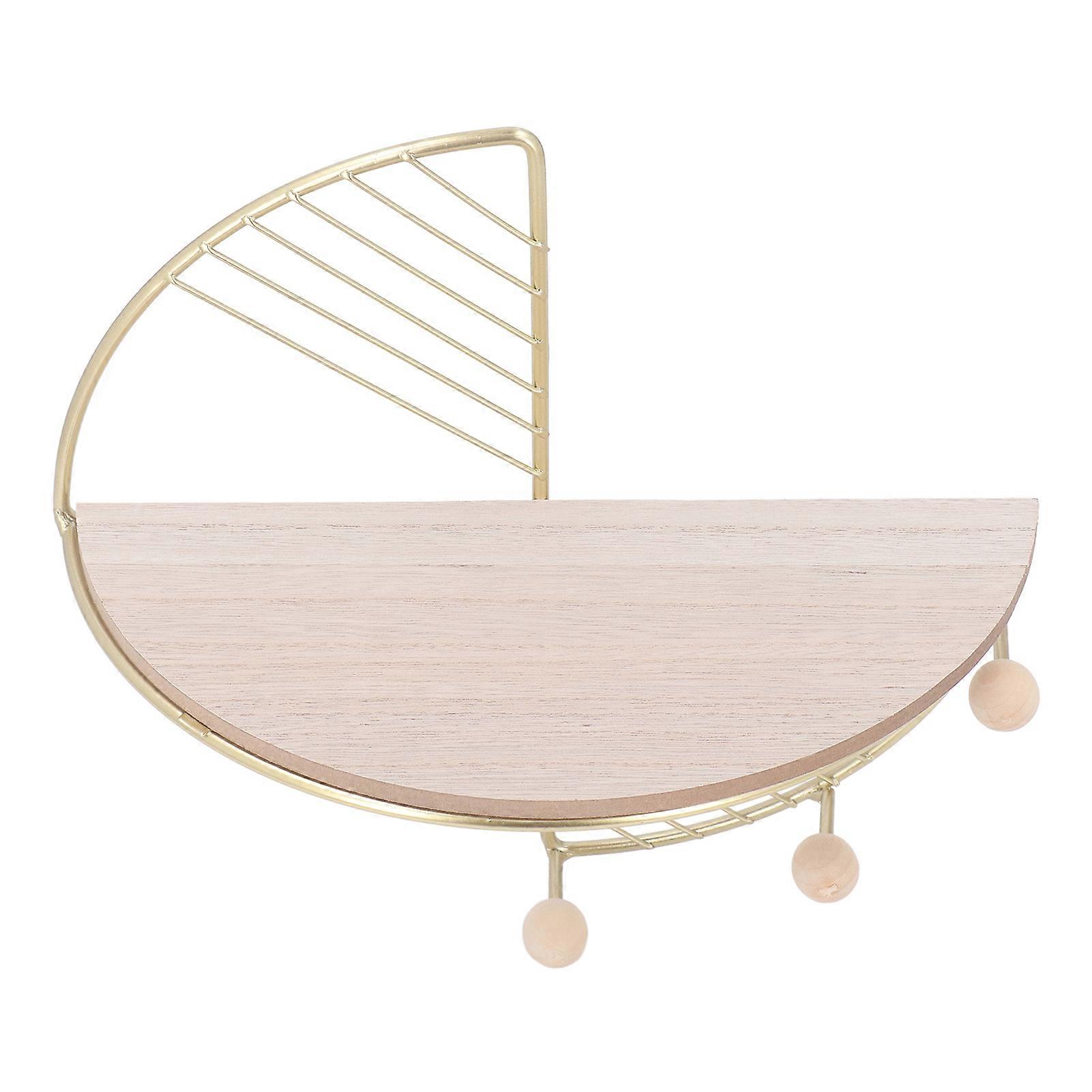 Iron Wooden Storage Rack Wall Mounted Key Shelf Floating Wall Storage Display Shelf for Living Room Bedroom