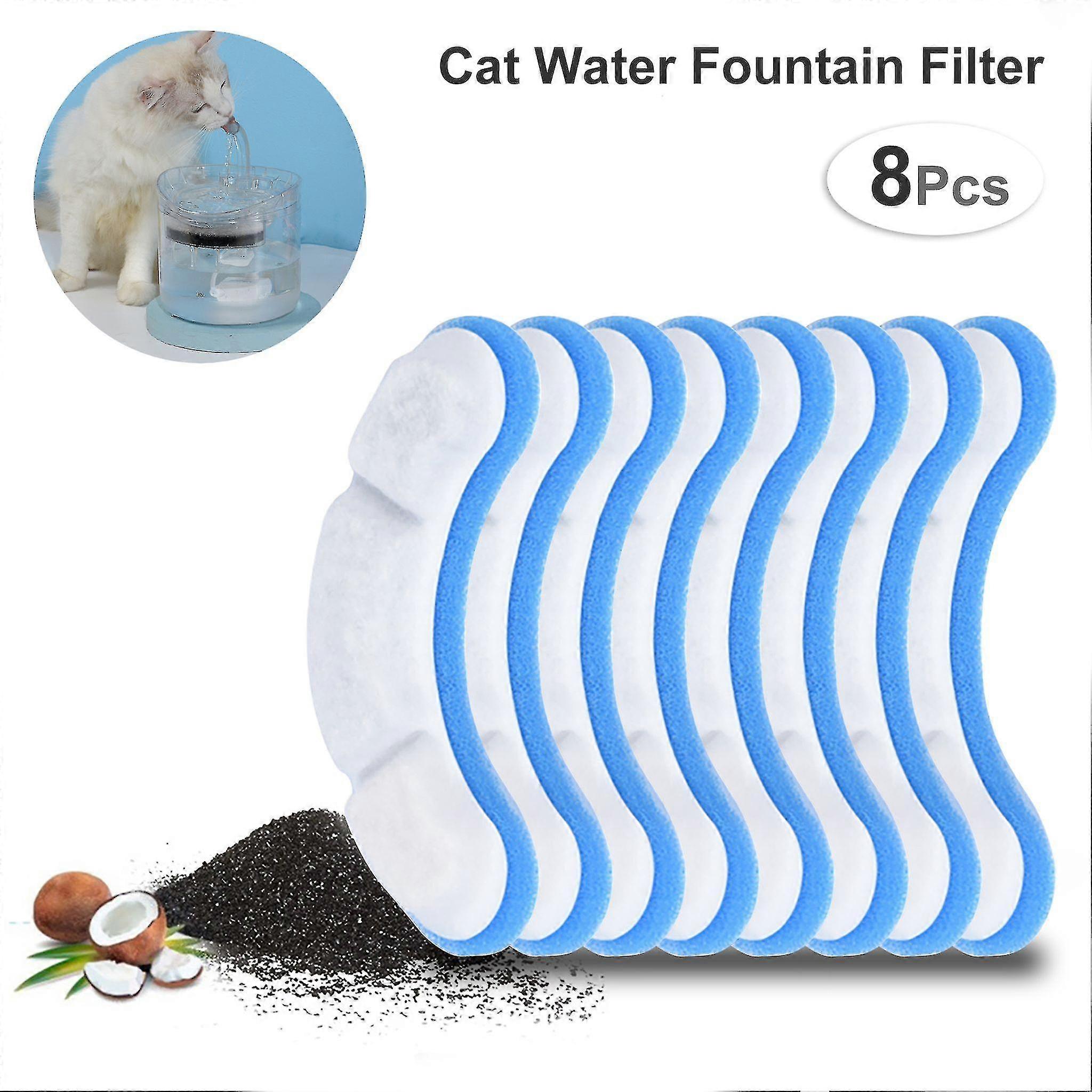 8pcs Filter Clear Cat Drinker Filter Waterer Activated Carbon Filter Replacement Filter