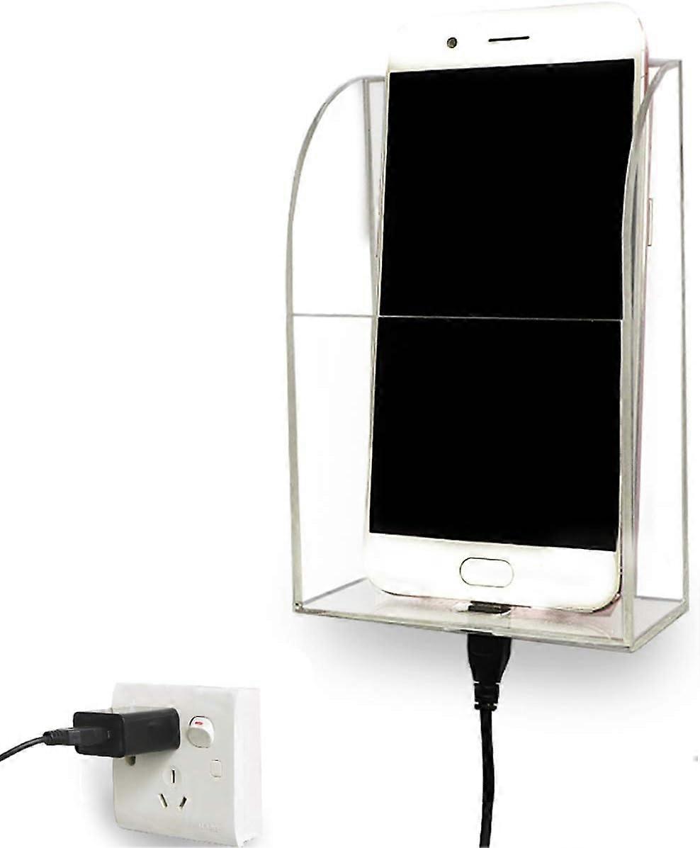 Wall Mounted TV Remote Control Holder Support Phone Charging,TV Remote Control Storage Box for Air Conditioner,TV