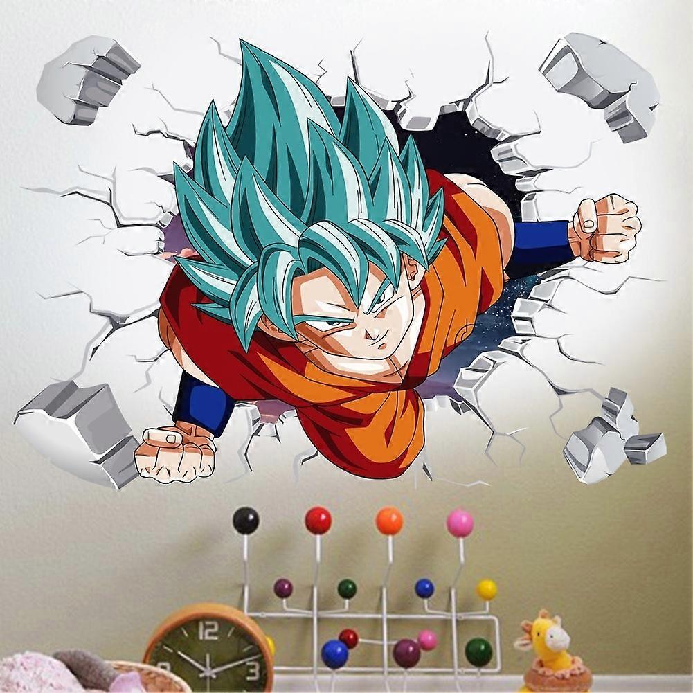 2つの漫画セブンドラゴンボール偽の窓の壁のステッカー、モーの背景の壁の装飾の壁紙