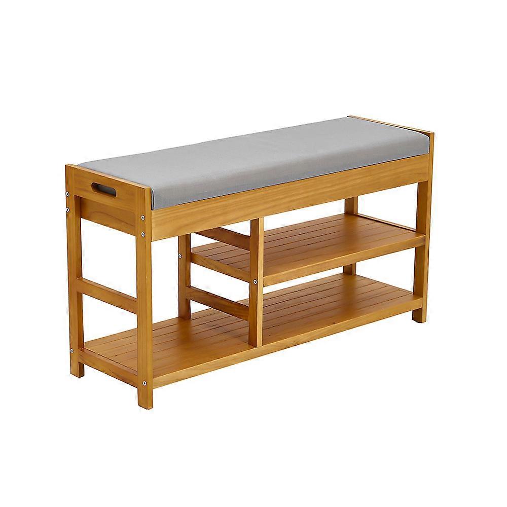 Padded Hallway Shoe Storage Bench with Storage Space,Wood