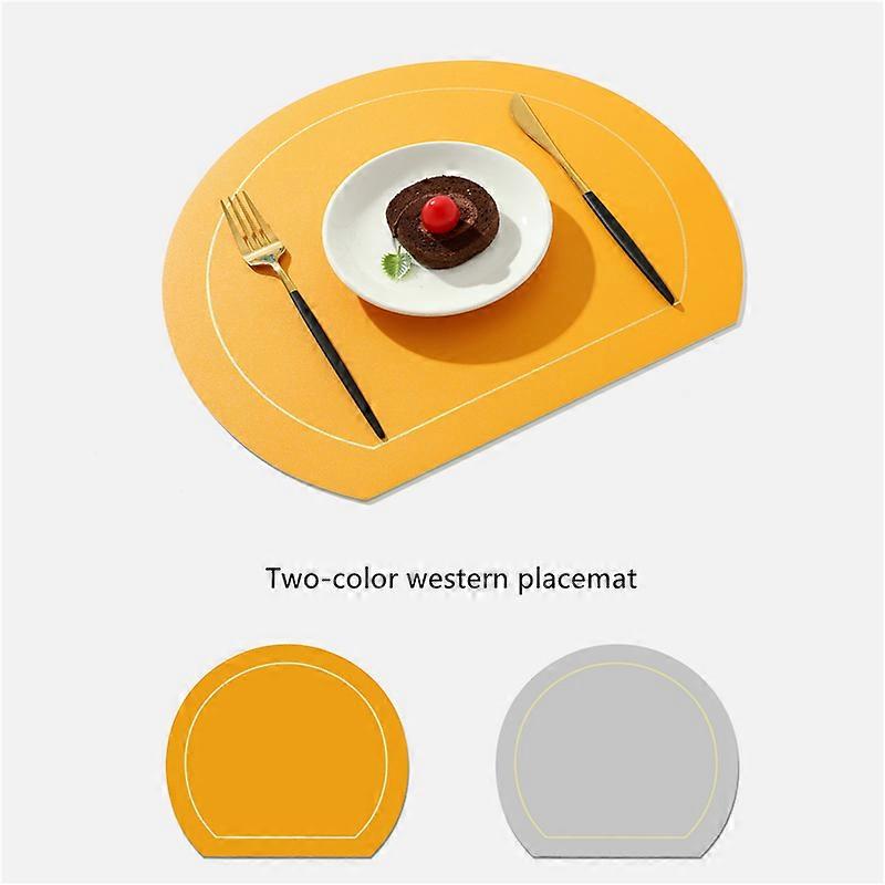 Nordic Style Leather Western Table Mat PVC Oil-Proof Table Mat Hotel Home Dining Plate Mat Non-Slip Heat Insulation Pad