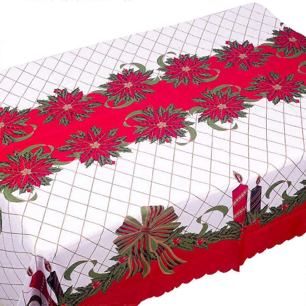 Christmas Rectangle Table Cloth Printed Table Cover Oblong Waterproof for Dining Room Kitchen Decor