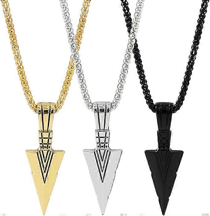 3 Pezzi Collana Vichinga Triangolo Arrowhead Unico Stile Retrò Ciondolo Collana per Gli Uomini