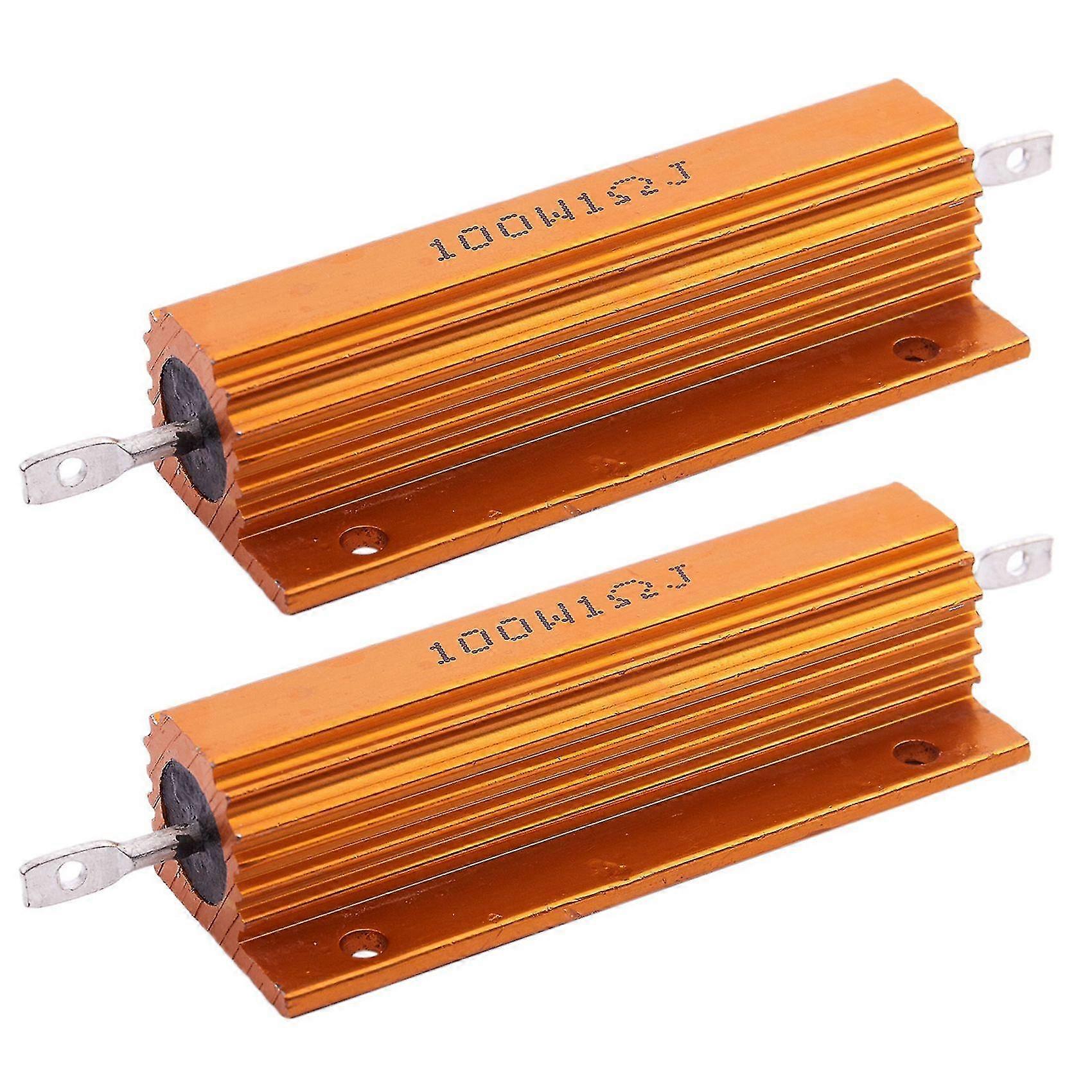 2x الذهب الألومنيوم يرتدون مقاومة السلطة المقاومة 100W ، 1 أوم 1r