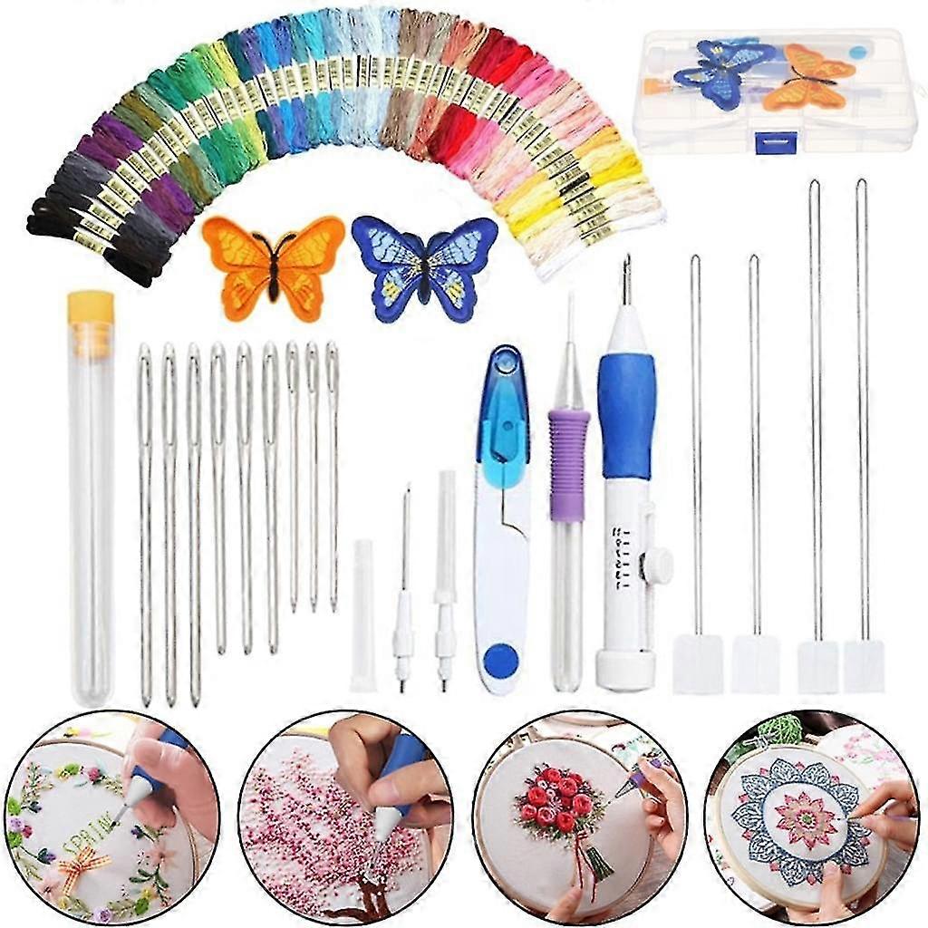Magic Diy Embroidery Pen Knitting Sewing Tool Kit Punch Needle Set