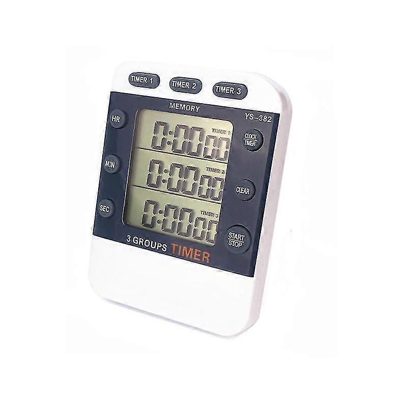 3 Channels Count Up/down Cooking Timer Stopwatch Large Display Adjustable Volume Alarm Memory Timer With Magnetic-YuJia