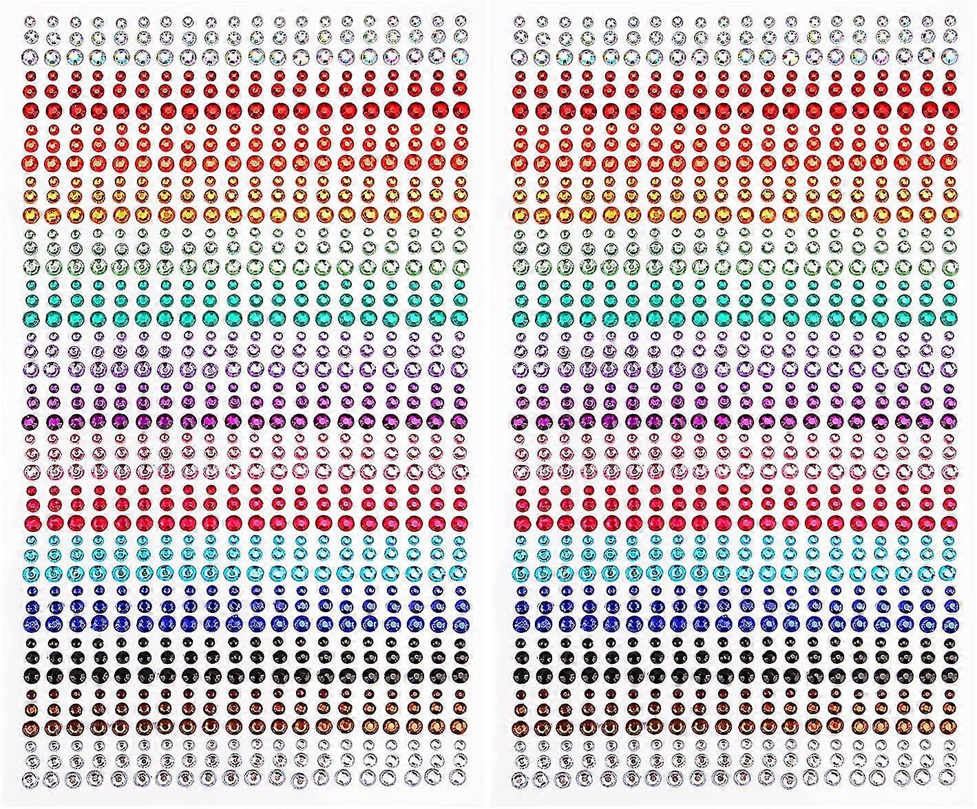 1800 قطعة الوجه الأحجار الكريمة ذاتية لاصقة ملصقات حجر الراين للحرف الجسم مسمار مهرجان ماكياج، 3mm 4mm 5mm مع 15 لونا