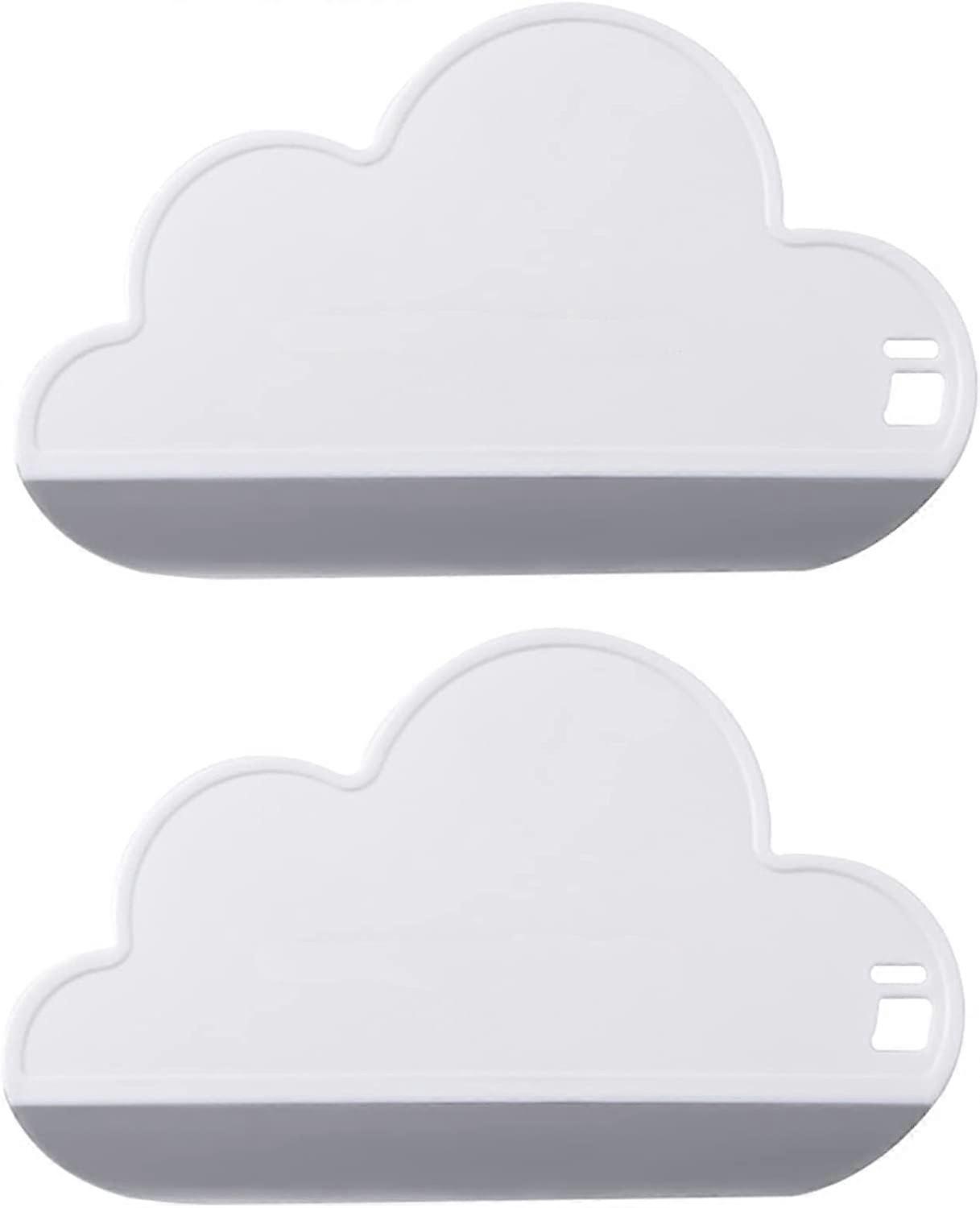 Silicone Cloud Water Wiper Plat,Kitchen Countertop Squeegee,Water Wiper Scraper Cleaner Tool for Cleaning Sink, Counter (2PCS White)