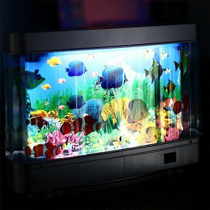 Led Fish Tank Lamp Artificial Tropical Landscape Night Light EU Plug