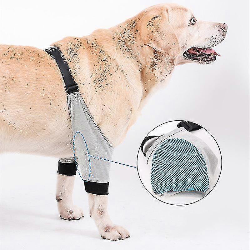 犬のダブルフロントレッグ手術リカバリースリーブレッグジョイントブレースエルボープロテクター調節可能なペットの怪我保護カバー膝パッド舐めを防ぐsl-JA