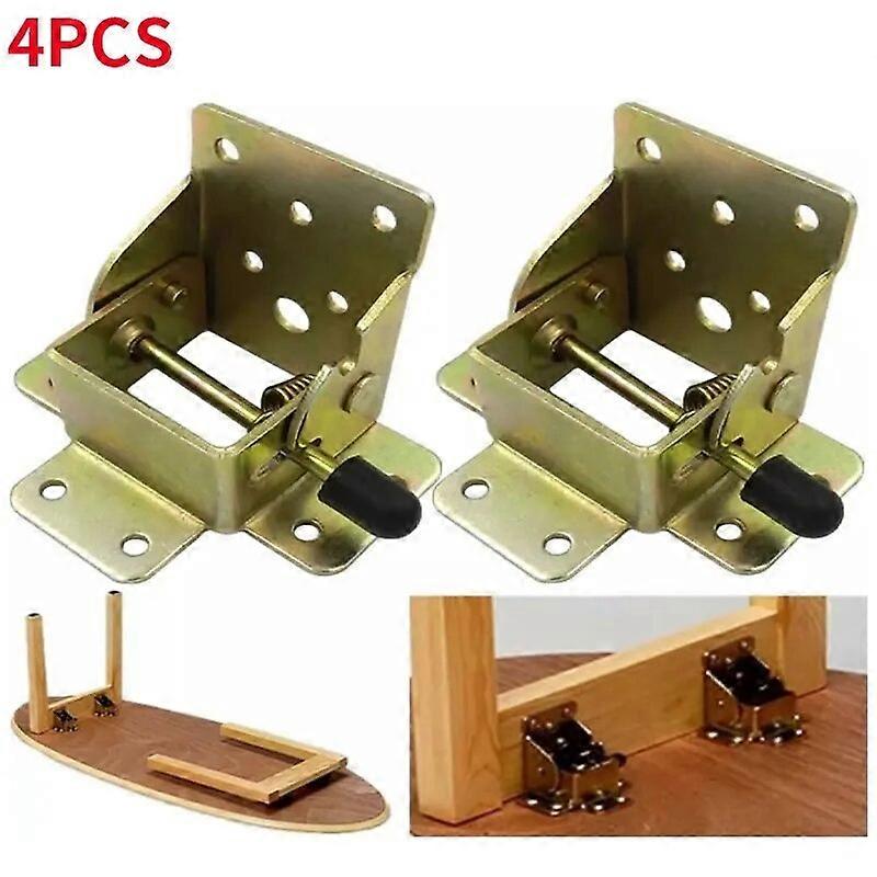 4/1PCS Folding Bracket Iron Folding Lock Extension Table Chair Bed Leg Foldable Support Brackets Hinge Self Lock Hinges